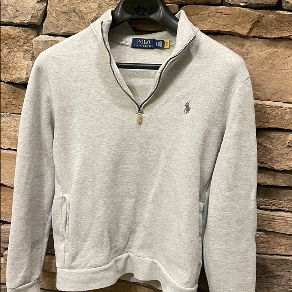 Polo by Ralph Lauren Light Gray Quarter Zip-Up Sweater